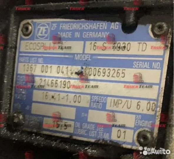 Коробка передач 16S1930TD Renault 1367001041 Продажа, Ремонт