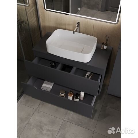 Тумба с раков. 100 графит/бел. Li-100tugmdf+B07-6