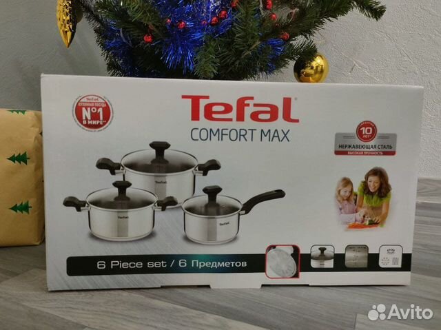 Tefal comfort max 20 см. Тефаль комфорт Макс 11 предметов. Набор посуды из нержавеющей стали Tefal Comfort Max Set 11шт..