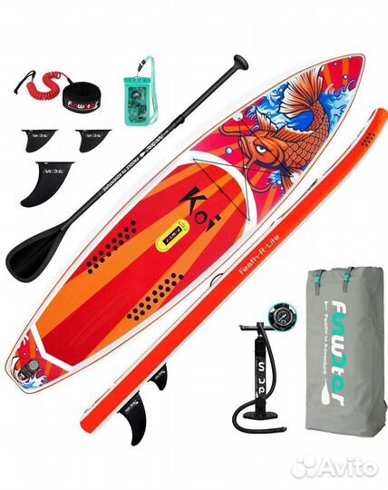 Sup доска с веслом 350х15х85 новый