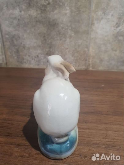 Фарфоровая статуэтка.Старая Гжель.Заяц.ссср