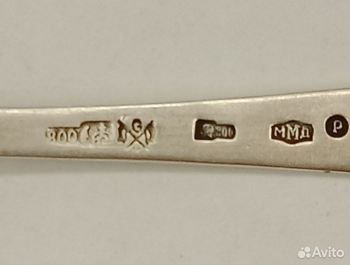 5 чайных ложек. Серебро 800 пр. Германия. 78 гр