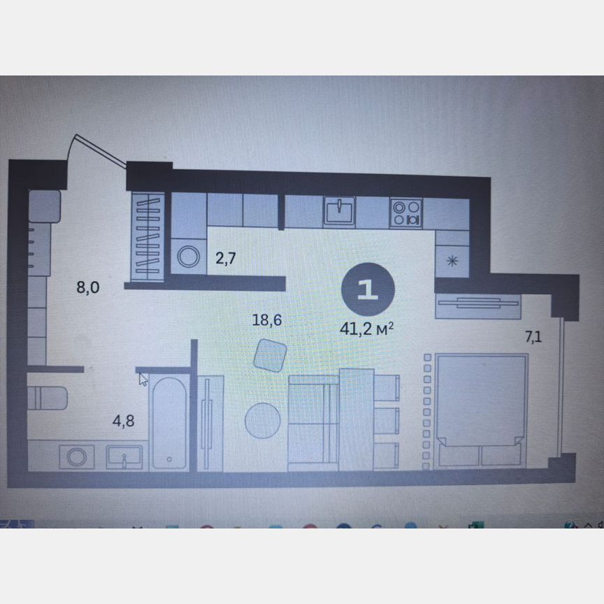 1-к. квартира, 41,2 м², 20/24 эт.