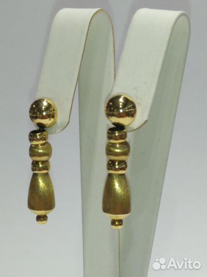 Серьги в лимонном золоте 750 probe
