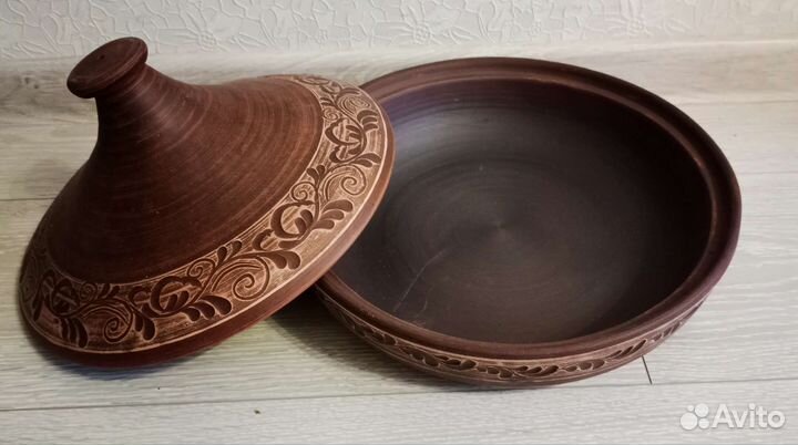 Тажин Сковорода из глины 2шт