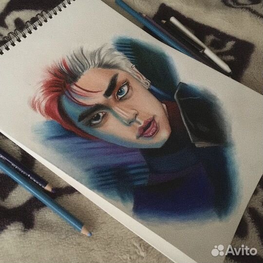 Портрет цветными карандашами на заказ