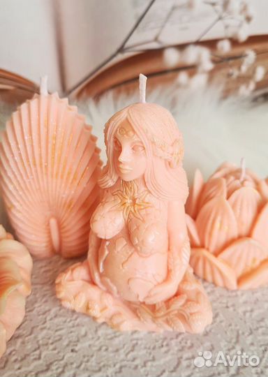 Набор Свечей Богиня Гайя+Женская свеча+лотос