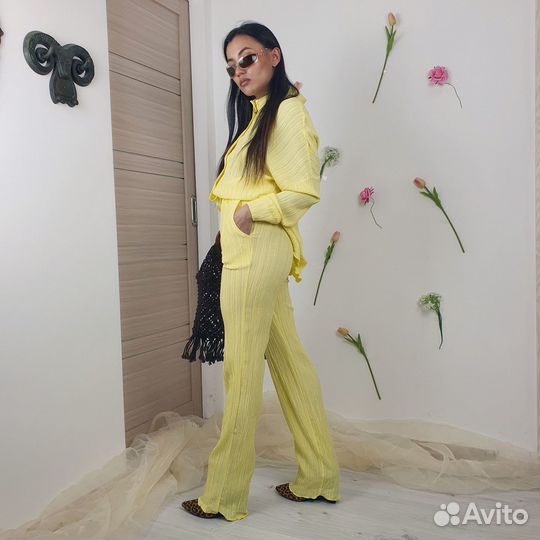 Жатые брюки fashion