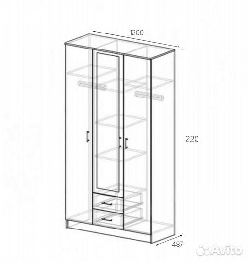 Шкаф трехдверный новый
