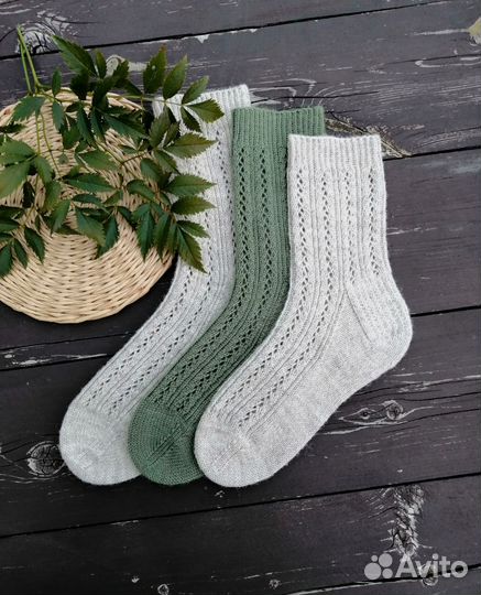 Носки шерстяные вязаные женские