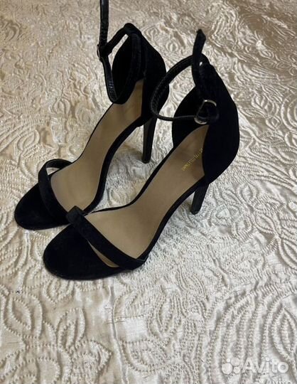 Босоножки 39 размер бархат черные