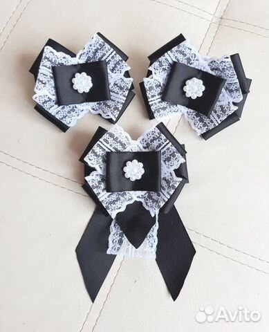 Резинки для волос и галстук канзаши