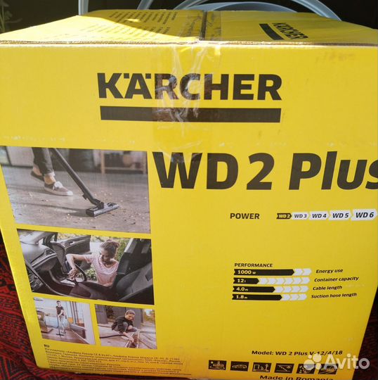 Новый Пылесос Karcher WD 2 Plus V-12/4/18