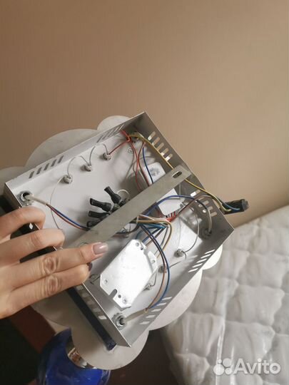 Люстра потолочная +бра синего цвета