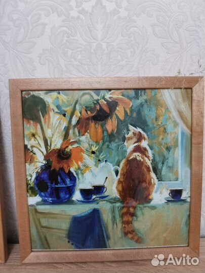 Картина репродукция в рамке под стеклом