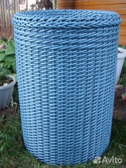 Кашпо для цветов из полиротанга цилиндр 20 литров