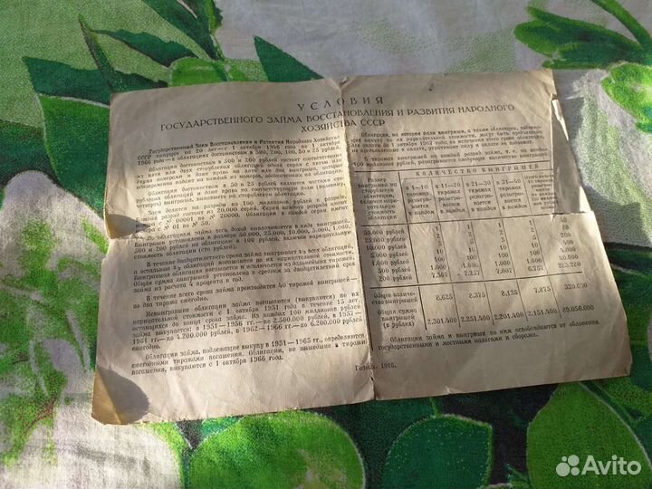 Облигация СССР 1946 года