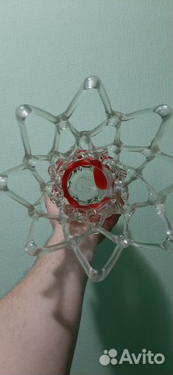 Ваза для цветов СССР, гутное стекло