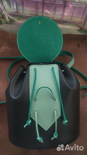 Рюкзак женский натуральная кожа черный