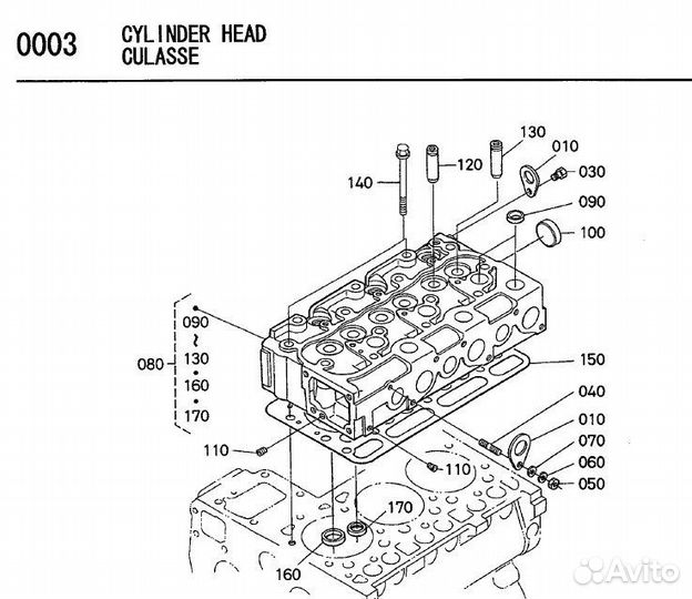 Прокладка гбц Kubota V1505