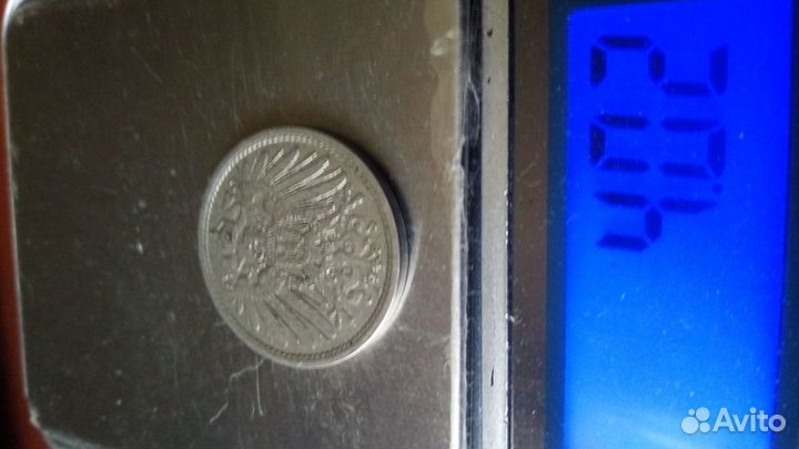 Монета старая германия(бисмарк) 1912 год.никель