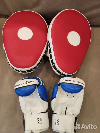 Боксерские перчатки детские 2 oz и лапы