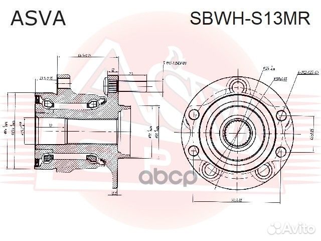 Ступица задняя sbwh-S13MR asva