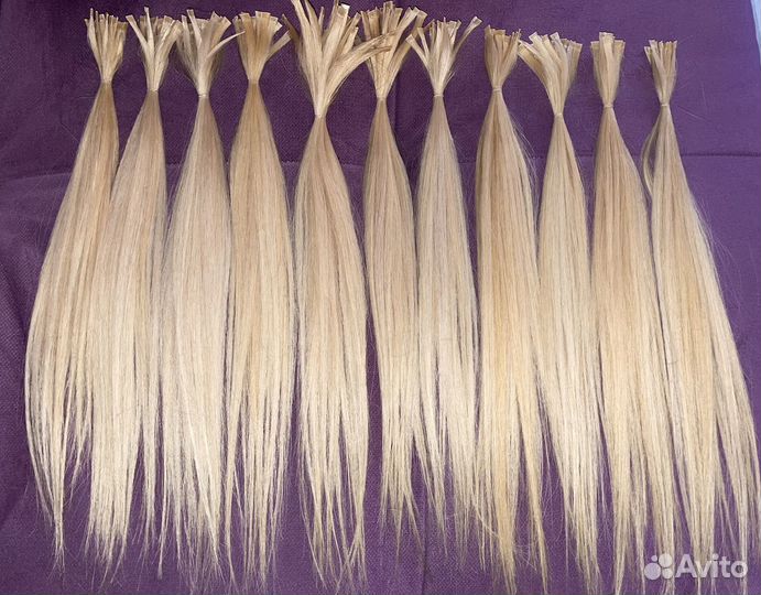 Волосы для наращивания 40 см блонд