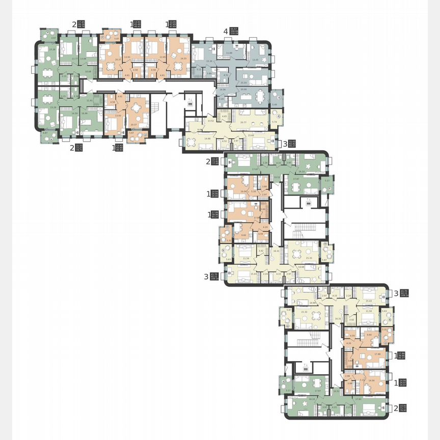 3-к. квартира, 85,3 м², 2/6 эт.