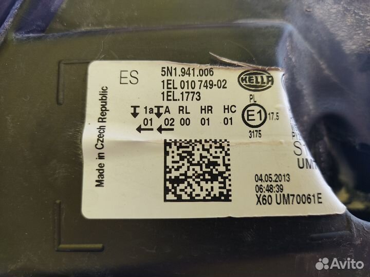 Фара volkswagen tiguan 1