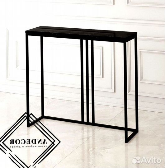 Стол/консоль лофт мрамор/металл