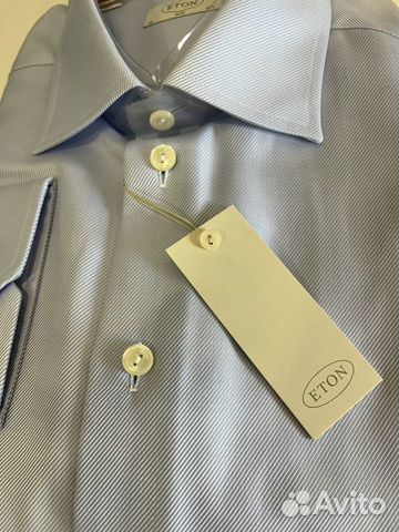 Новая голубая мужская рубашка Eton slim fit 44 объявление продам