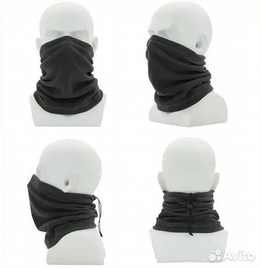Флисовый бафф, снуд, шарф-труба(чёрный)
