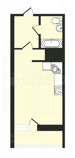 Квартира-студия, 25,6 м², 16/25 эт.