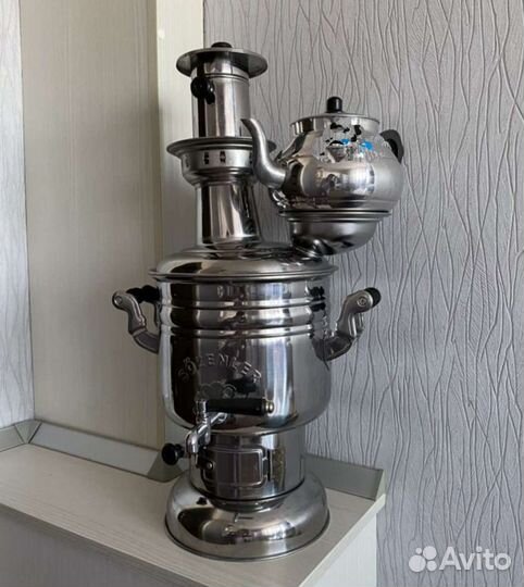 Дровяной самовар на углях и дровах