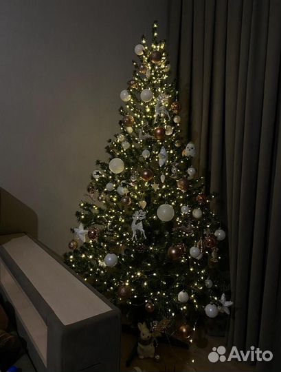 Елка искусственная 180 бу с украшениями