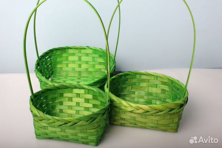 Набор корзин из бамбука (3 шт) для флористов
