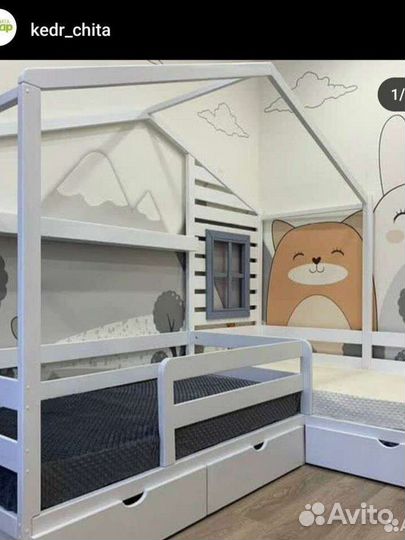 Детская кровать угловая