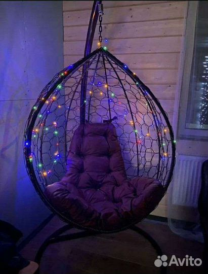 Подвесное Кресло кокон ротанг плетёный качели