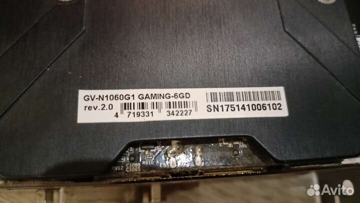 Видеокарта gigabyte nvidia GeForce GTX 1060, 6гб