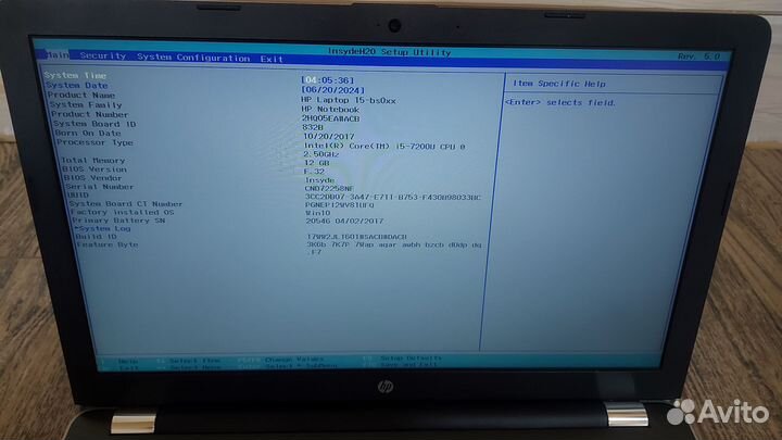HP 15-bs532 на i5 & 12gb Ram