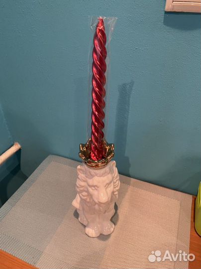 Белый подсвечник/копилка Лев