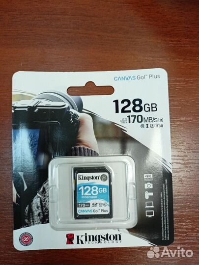 Карта памяти sdxc Kingstone 128GB 10 класс 170MB/s