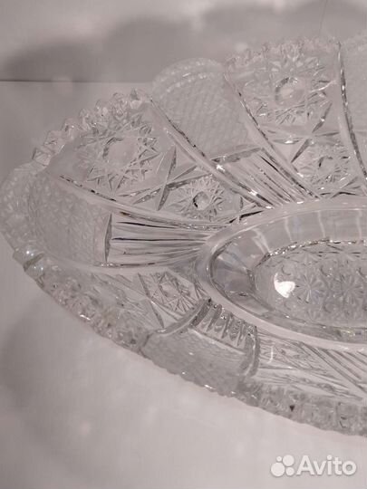Ваза ладья хрустальная СССР