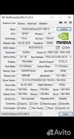 Gtx 1050 ti palit