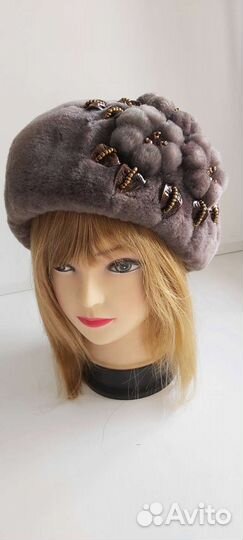 Шапка берет из мутона р. 56