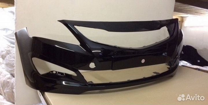 Бампер Hyundai Solaris 14-16 перед цвет черный