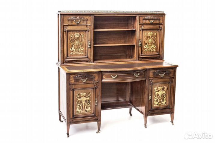 Антикварный письменный стол с надстройкой