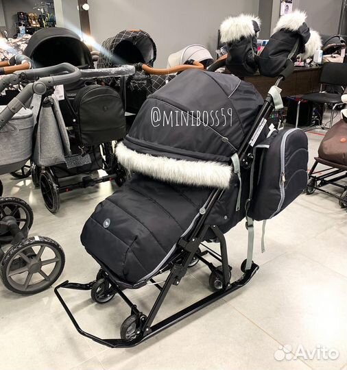 Санки-коляска Nika 7-5 sport графит