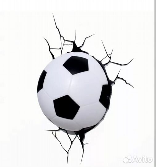 Светильник 3D футбольный мяч 'пробивной'